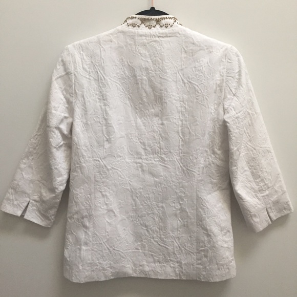 Chico’s MODERN white gold beaded blazer jacket XS - Picture 3 of 3